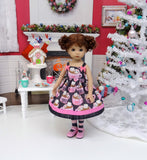 Hot Cocoa Cutie - dress, tights & shoes for Little Darling Doll or 33cm BJD