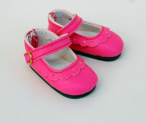 Eyelet Mary Jane Shoes - Hot Pink