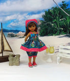 Hula Girl - babydoll top, bloomers, kerchief & sandals for Little Darling Doll or 33cm BJD