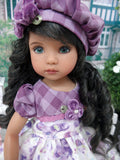 Hydrangea Pastels - dress, hat, tights & shoes for Little Darling Doll or 33cm BJD