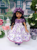 Hydrangea Pastels - dress, hat, tights & shoes for Little Darling Doll or 33cm BJD