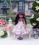 Hydrangea Pastels - dress, hat, tights & shoes for Little Darling Doll or 33cm BJD