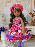 I Love You - dress, jacket, hat tights & shoes for Little Darling Doll