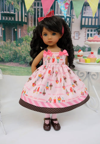 Ice Cream Scoop - dress, tights & shoes for Little Darling Doll or 33cm BJD