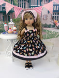 Ice Cream Sweets - dress, kerchief & sandals for Little Darling Doll or 33cm BJD