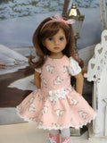 Ice Skater - dress, tights & shoes for Little Darling Doll or 33cm BJD