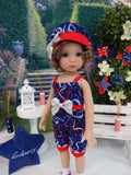 Independence Streamers - romper, hat, socks & shoes for Little Darling Doll or 33cm BJD