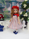 Independence Stripes - dress, hat, socks & shoes for Little Darling Doll or 33cm BJD