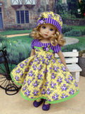 Intrigue Roses - dress, hat, tights & shoes for Little Darling Doll