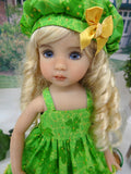 Irish Clover - dress, beret, tights & shoes for Little Darling Doll or 33cm BJD