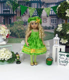 Irish Clover - dress, beret, tights & shoes for Little Darling Doll or 33cm BJD