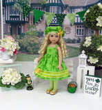 Irish Clover - dress, beret, tights & shoes for Little Darling Doll or 33cm BJD