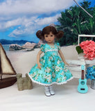 Island Gardenias - dress, socks & shoes for Little Darling Doll or other 33cm BJD