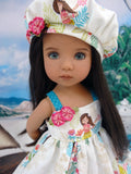 Island Girl - dress, beret & sandals for Little Darling Doll or 33cm BJD