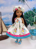 Island Girl - dress, beret & sandals for Little Darling Doll or 33cm BJD