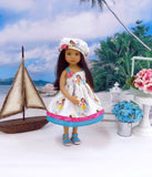 Island Girl - dress, beret & sandals for Little Darling Doll or 33cm BJD