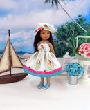 Island Girl - dress, beret & sandals for Little Darling Doll or 33cm BJD