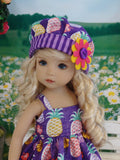Island Pineapple - dress, hat, tights & shoes for Little Darling Doll