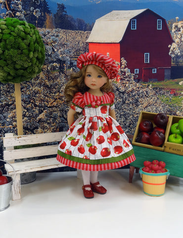 Janie Appleseed - dress, hat, tights & shoes for Little Darling Doll or 33cm BJD