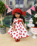 Je T'aime - dress, hat, tights & shoes for Little Darling Doll or 33cm BJD