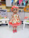 Jelly & Jam - babydoll top, bloomers, hat & sandals for Little Darling Doll or 33cm BJD