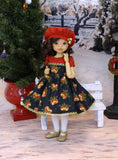 Jingle All The Way - dress, beret, tights & shoes for Little Darling Doll or 33cm BJD