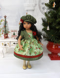 Jolly Holly - jacket, hat, dress, tights & shoes for Little Darling Doll or 33cm BJD
