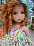 Joyful Spring - sundress, hat, tights & shoes for Little Darling Doll or 33cm BJD