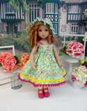 Joyful Spring - sundress, hat, tights & shoes for Little Darling Doll or 33cm BJD