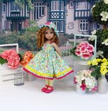 Joyful Spring - sundress, hat, tights & shoes for Little Darling Doll or 33cm BJD
