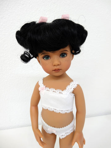 Kitty Wig in Black - for Little Darling dolls