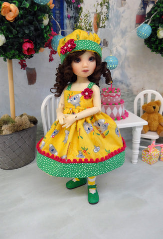 Koala Kutie - dress, hat, tights & shoes for Little Darling Doll or other 33cm BJD