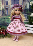 Lady Moon Rose - dress, hat, socks & shoes for Little Darling Doll or 33cm BJD