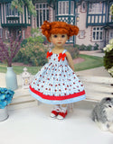 Ladybug Picnic - dress, socks & shoes for Little Darling Doll or 33cm BJD