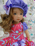 Land of Sweets - dress, beret, tights & shoes for Little Darling Doll or other 33cm BJD