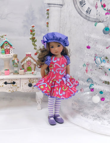 Land of Sweets - dress, beret, tights & shoes for Little Darling Doll or other 33cm BJD