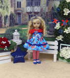 Land of the Free - dress, tights & shoes for Little Darling Doll or 33cm BJD