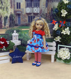 Land of the Free - dress, tights & shoes for Little Darling Doll or 33cm BJD