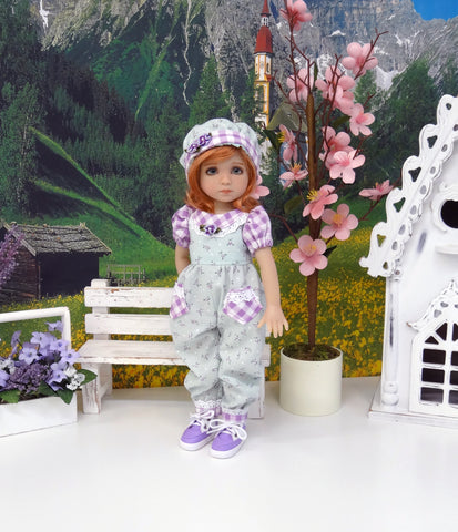 Lavender Sprig - romper, hat, socks & shoes for Little Darling Doll or 33cm BJD