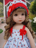 Liberty Flowers - dress, hat, tights & shoes for Little Darling Doll or other 33cm BJD