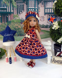 Liberty Stars - dress, hat & sandals for Little Darling Doll or 33cm BJD