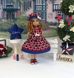 Liberty Stars - dress, hat & sandals for Little Darling Doll or 33cm BJD