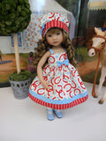 Lil' Buckaroo - dress, hat, tights & shoes for Little Darling Doll or 33cm BJD