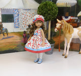 Lil' Buckaroo - dress, hat, tights & shoes for Little Darling Doll or 33cm BJD