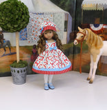 Lil' Buckaroo - dress, hat, tights & shoes for Little Darling Doll or 33cm BJD