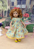 Little Blue Birdhouse - dress, tights & shoes for Little Darling Doll or other 33cm BJD