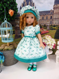 Little Blue Robin - dress, hat, tights & shoes for Little Darling Doll or 33cm BJD