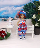 Little Castaway - romper, hat, socks & shoes for Little Darling Doll or 33cm BJD