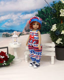 Little Castaway - romper, hat, socks & shoes for Little Darling Doll or 33cm BJD