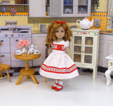 Little Cherry - dress, socks & shoes for Little Darling Doll or 33cm BJD